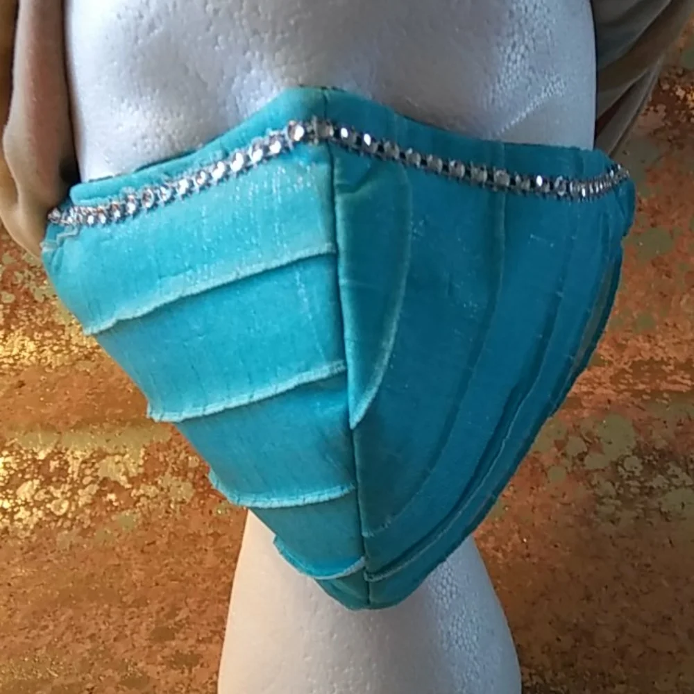 WOMEN’S “OCEAN WAVE” BLUE WITH RHINESTONE MASK